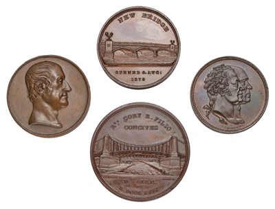 Lot 375 - 4x 19th Century Bronze Commemorative Medals,...