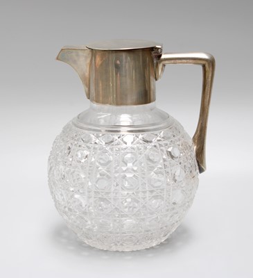 Lot 283 - A Silver Mounted Cut Glass Water Jug, of...