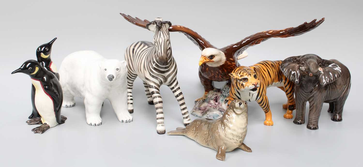 Lot 178 - Beswick Wild Animals, including, penguin pair...