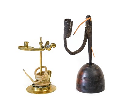 Lot 210 - A Brass Wax Jack, 18th century, with scissor...