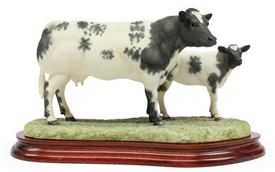 Lot 111 - Border Fine Arts 'Belgian Blue Cow and Calf'...