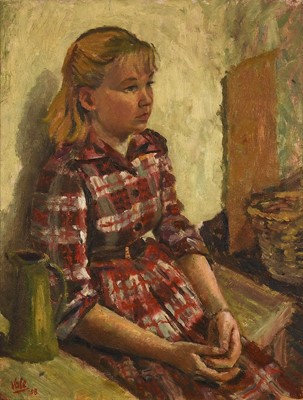 Lot 1024 - Brian Vale (1930-2008) "Girl with a Green Jug"...