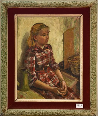 Lot 1024 - Brian Vale (1930-2008) "Girl with a Green Jug"...