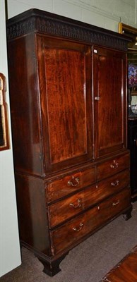 Lot 639 - A George III mahogany linen press