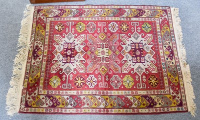 Lot 1023 - Yerevan Rug, the blood red field with three...