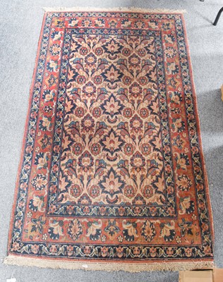 Lot 1022 - Nejafabad Rug, the ivory field with a one-way...