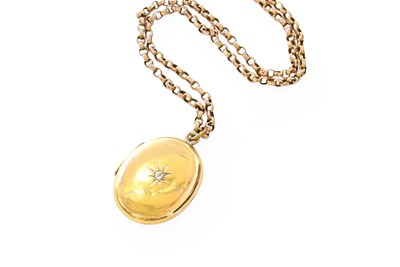 Lot 391 - A 15 Carat Gold Diamond Locket on Chain, the...