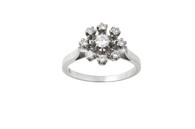 Lot 2064 - A Diamond Cluster Ring the central round...