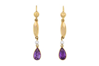 Lot 2149 - A Pair of Early 20th Century Amethyst and...