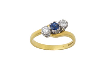 Lot 2194 - An 18 Carat Gold Sapphire and Diamond Three...