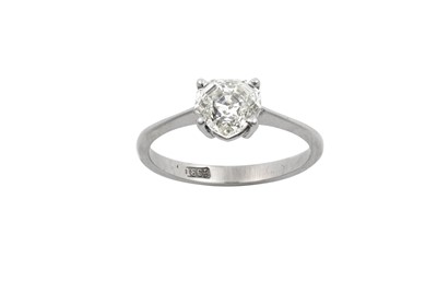 Lot 2259 - A Diamond Solitaire Ring the fancy shield cut...