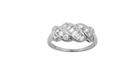 Lot 2227 - A Diamond Ring a row of graduated baguette cut...