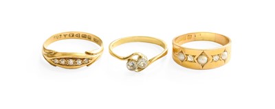 Lot 49 - An 18 Carat Gold Diamond Five Stone Ring, the...