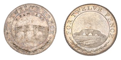 Lot 359 - 2x Lincolnshire, Gainsborough Silver Shillings,...