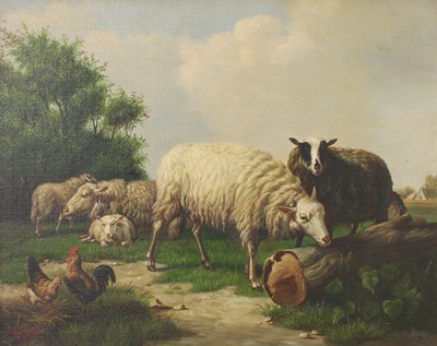 Lot 1005 - *Robbe (19th Century) Sheep, Cockerel and Hen...