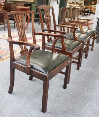 Lot 1269 - Four 19th Century Mahogany Carver Chairs, one...