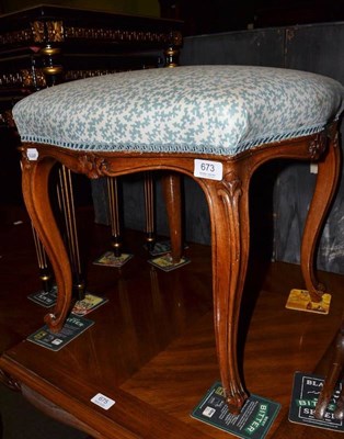 Lot 673 - Victorian walnut stool