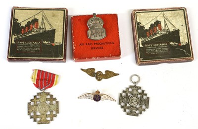 Lot 65 - Various Medals, comprising two boxed Lusitania...