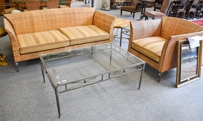 Lot 1356 - Modern Garden/Conservatory Furniture: a metal...