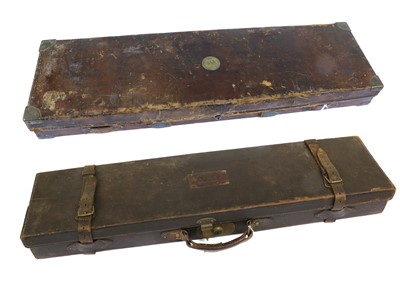 Lot 251 - A 19th Century Brass Bound Leather Shotgun...