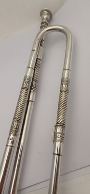 Lot 2048 - A Pair of Victorian Silver Ceremonial Trumpets