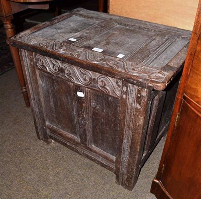 Lot 682 - A 17th century and later oak chest