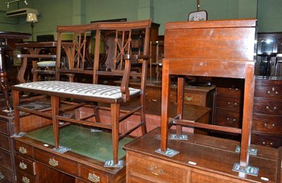 Lot 686 - An Edwardian inlaid mahogany two seater settee and a mahogany work box