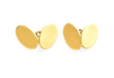 Lot 350 - A Pair of 18 Carat Gold Cufflinks, formed of...