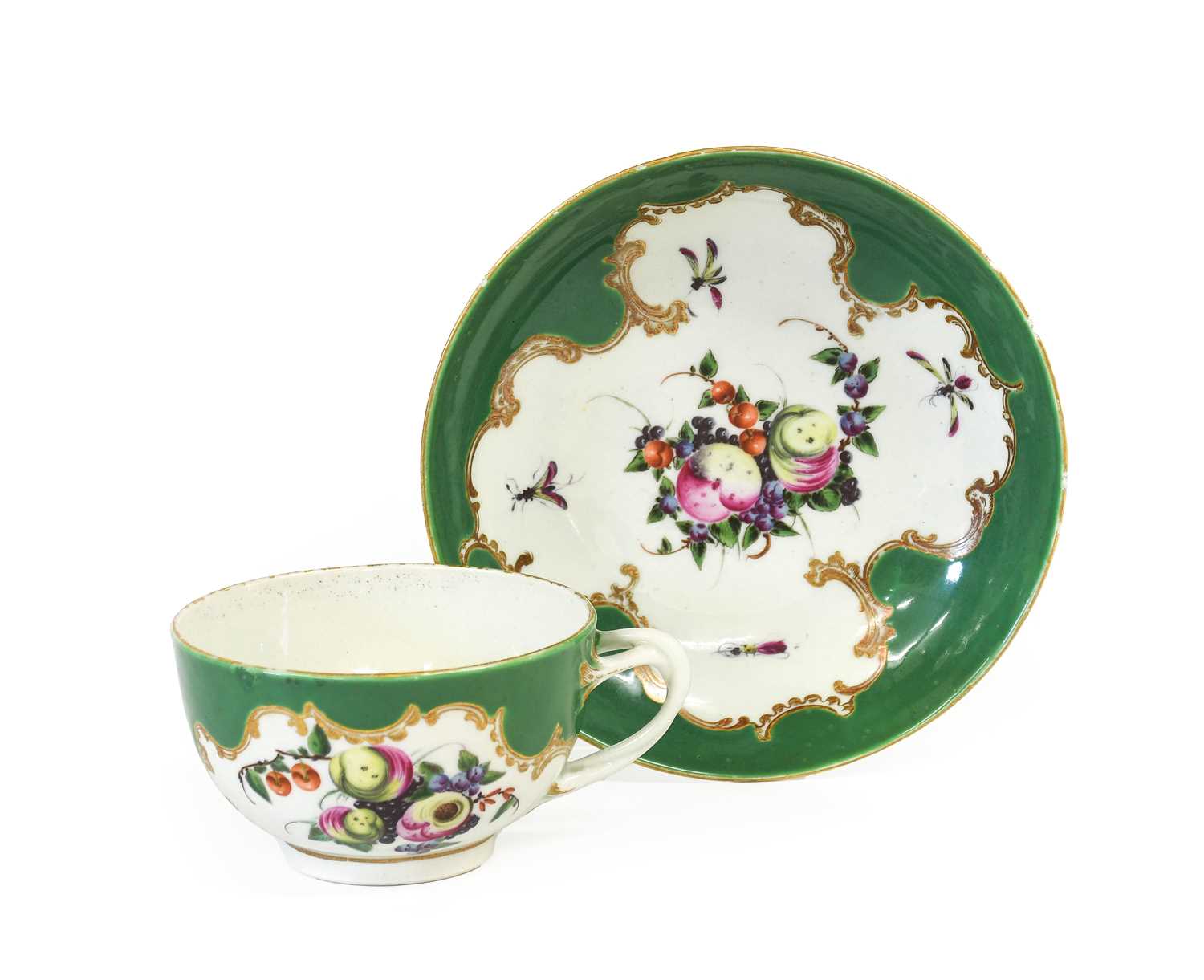 Lot 21 - A Worcester Porcelain Teacup and Saucer, circa...