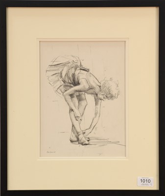 Lot 1010 - Pat Maclaurin (1933-2022) “Adjusting the Shoe”...