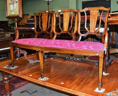 Lot 692 - Edwardian rosewood parlour settee