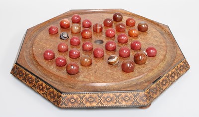 Lot 165 - A Victorian Tunbridge Ware Solitaire Board, of...