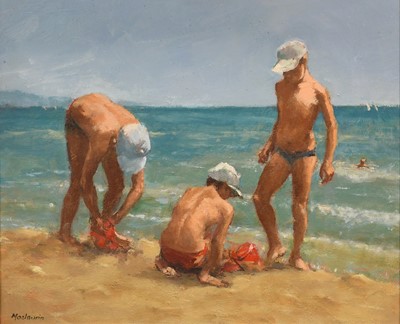 Lot 1002 - Pat Maclaurin (1933-2022) “Boys on the Beach”...