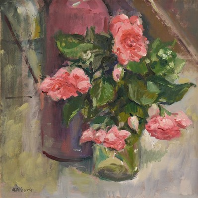 Lot 1015 - Pat Maclaurin (1933-2022) Pink Roses Signed,...