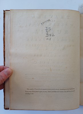 Lot 116 - Bell (John). Travels from St. Petersburg in...