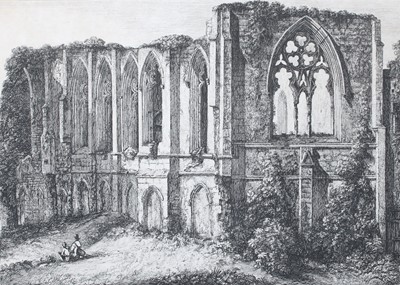 Lot 1066 - George Cuitt (1779-1854) "Easby Abbey" Etching,...