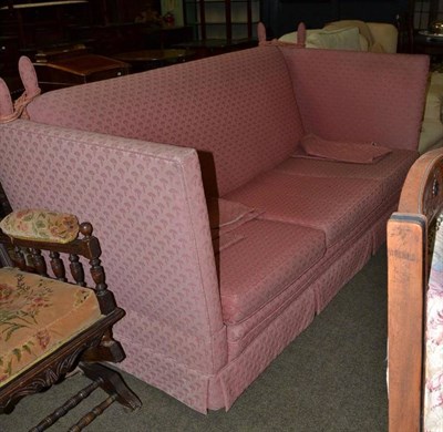 Lot 706 - A large pink upholstered Knoll type sofa (recovered in the 1990's)