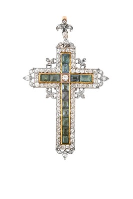 Lot 2246 - An Alexandrite and Diamond Pendant the cross...