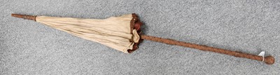 Lot 75 - A French Parasol, with basket weave carved...