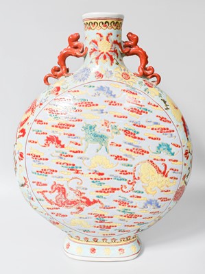 Lot 182 - A Chinese Porcelain Moon Flask, 20th Century,...