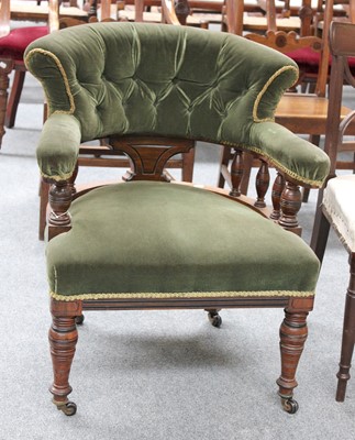 Lot 1265 - A Victorian Buttoned Mahogany Tub Chair