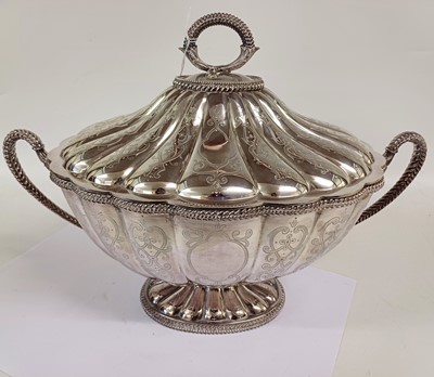 Lot 2034 - A Victorian Silver Soup-Tureen and Cover
