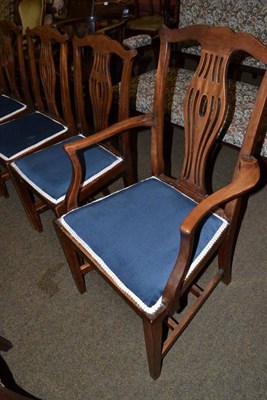 Lot 715 - A set of six Chippendale style mahogany dining chairs including two carvers