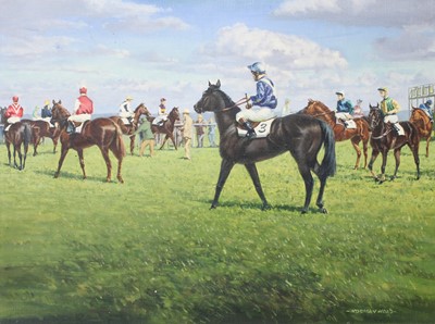 Lot 1106 - Norman Hoad (1923-2014) Racehorses gathering...