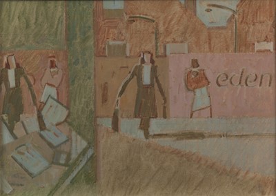 Lot 1032 - Michael Upton (1938-2002) “The Street I” Oil...