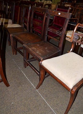 Lot 718 - Pair of mahogany carver chairs, dining chair with woolwork seat and eight assorted dining...