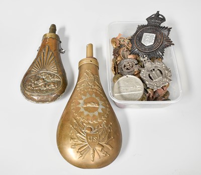 Lot 159 - Two 19th Century Brass Shot Flasks, including...