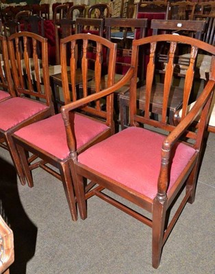 Lot 719 - Set of eight mahogany dining chairs with drop in seats