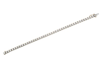 Lot 2253 - An 18 Carat Gold Diamond Line Bracelet the...