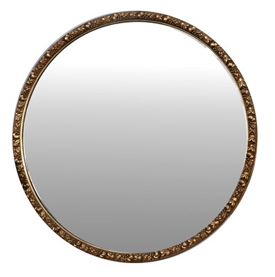 Lot 1278 - A Circular Wall Mirror, with gilt and gesso...